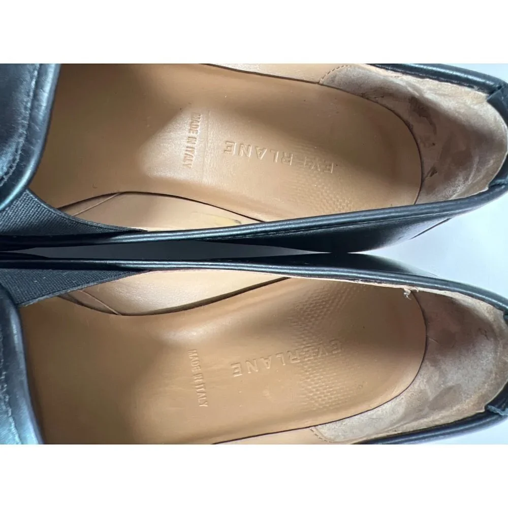 Everlane‎ Size 10.5 The Street Shoe Black Italian Leather Slip-On Shoes Flats